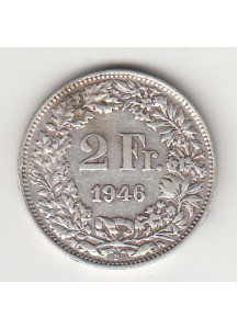 1946 - Svizzera Argento 2 Francs Silver Switzerland Standing Helvetia